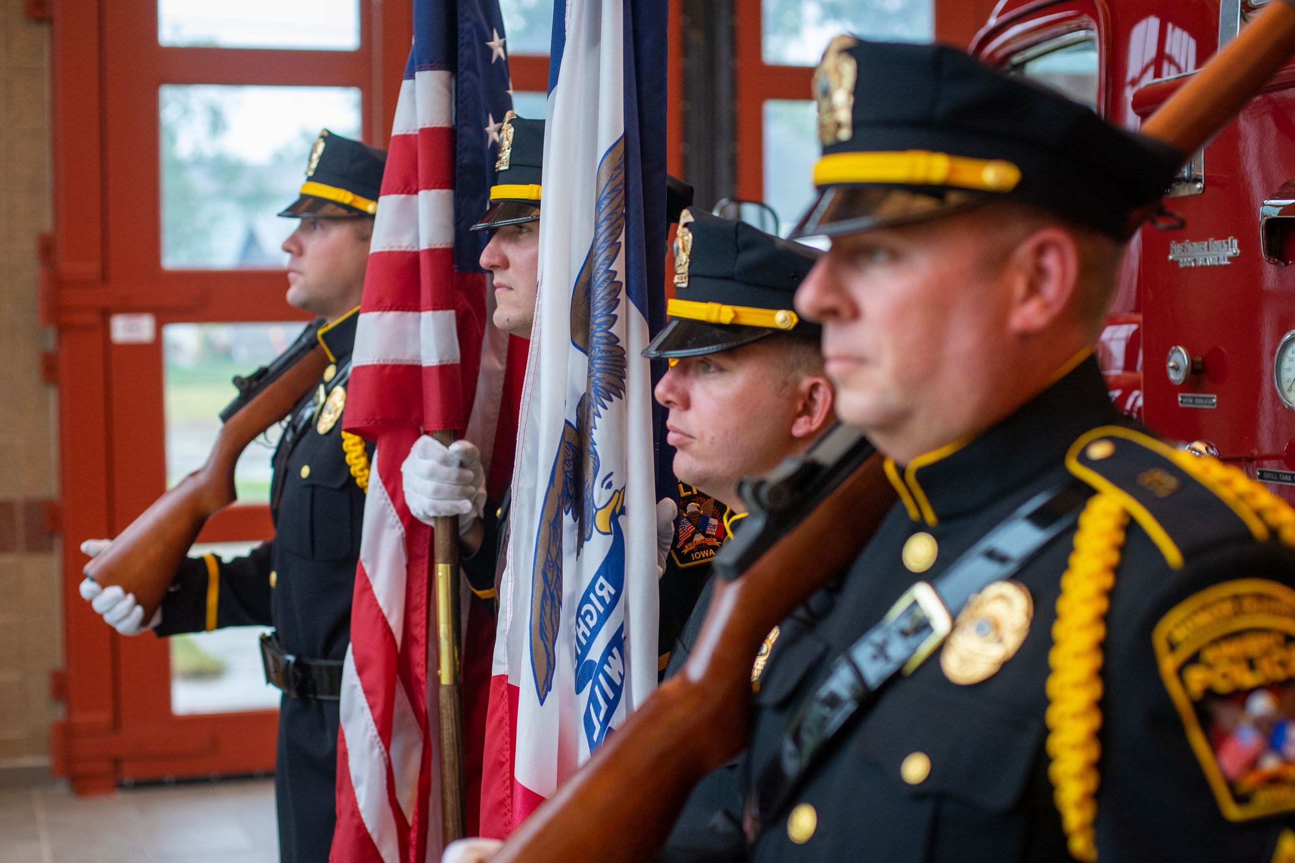 Honor Guard Officers with flags